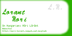 lorant mori business card